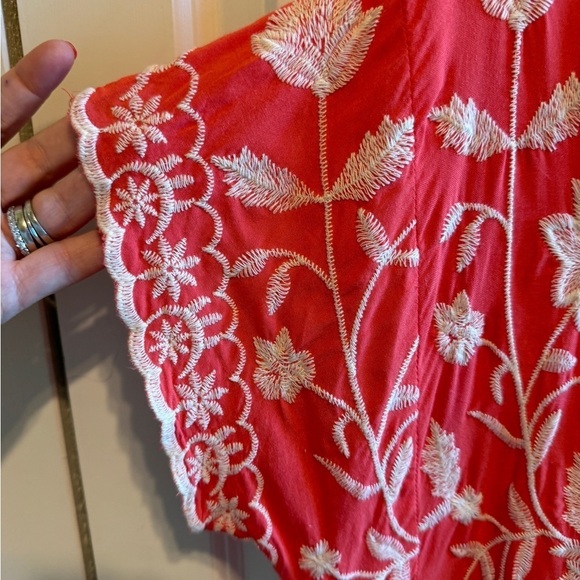 Solitaire Embroidered Anthro Cardigan Short Sleeve Sz L - Picture 3 of 9